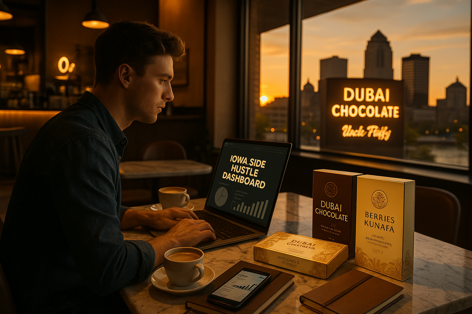 Full Guideline on the Best Side Hustles in Iowa: Profitable Ideas, Local Opportunities, and How the Dubai Chocolate Startup Package by Uncle Fluffy Can Turn Your Side Hustle into a Premium Business.