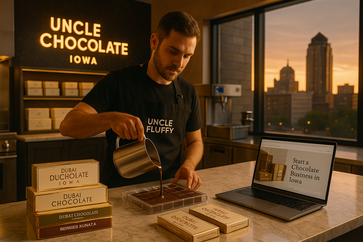 Step-by-Step Guide on How to Start a Chocolate Business in Iowa and Build a Profitable Dessert Brand with the Dubai Chocolate Startup Package by Uncle Fluffy.