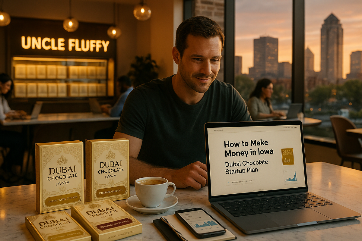 Full Guideline on How to Make Money in Iowa: Proven Business Ideas, Market Opportunities, and How to Launch a Profitable Dessert Brand with the Dubai Chocolate Startup Package by Uncle Fluffy.