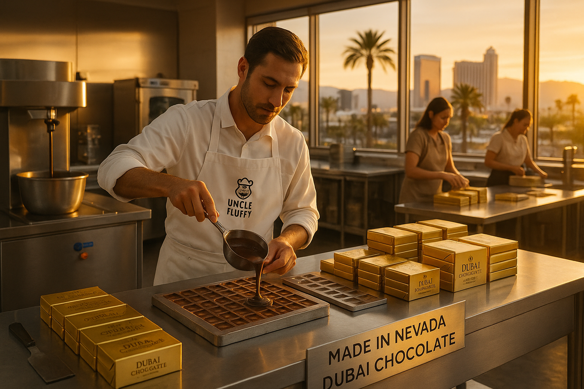 How to Manufacture Chocolate in Nevada (2025): Step-by-Step Guide to Setting Up Production, Licensing, and Launching a Profitable Luxury Brand with the Dubai Chocolate Startup Package by Uncle Fluffy.