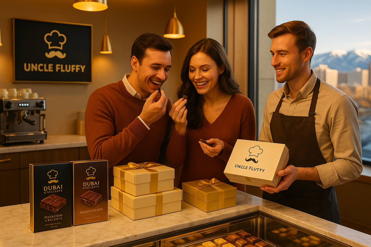 Where to Order Luxury Dubai Chocolate in Idaho — Experience Uncle Fluffy’s Pistachio &amp; Kunafa Bars and Learn How You Can Launch Your Own Dubai Chocolate Business.