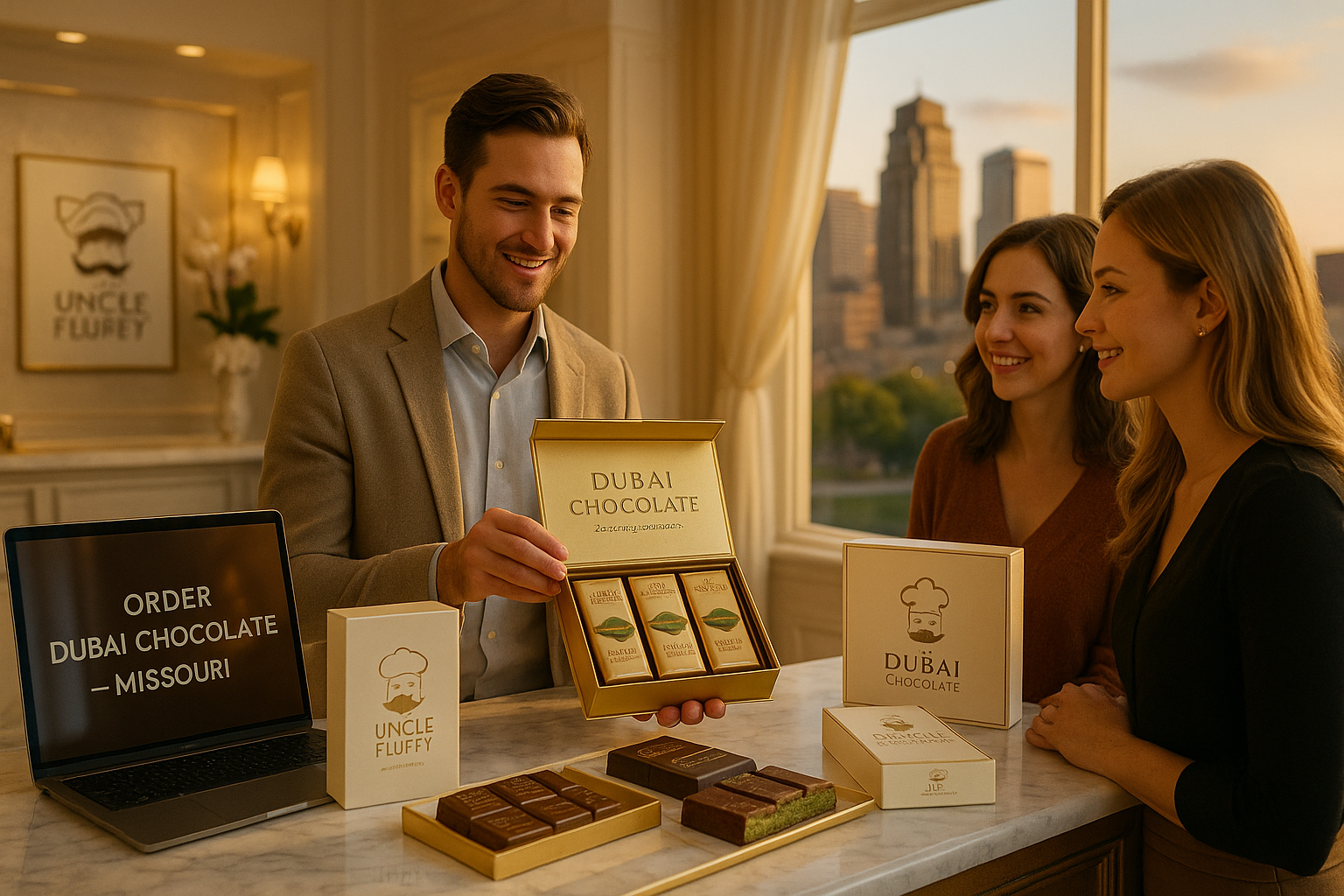 Where to Order Dubai Chocolate in Missouri (2025): Discover Luxury Pistachio &amp; Kunafa Bars by Uncle Fluffy and How You Can Start Selling Them Locally.